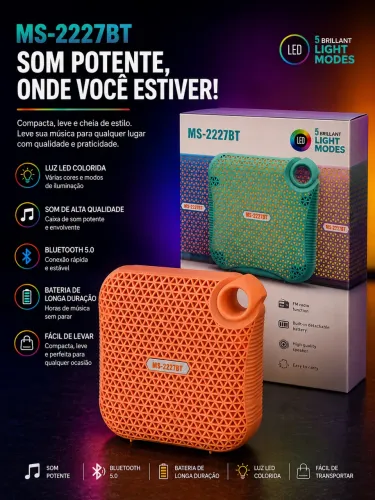 Caixinha de som com Led 