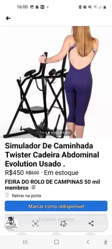 Vendo Aparelho Simulador de caminhada Twister com cadeira abdominal Evolution.