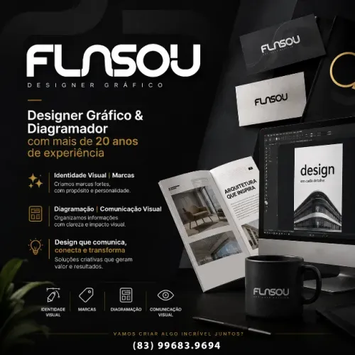 Designer Gráfico que valoriza sua marca, transformo ideias em materiais visuais
