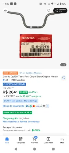 Guidão novo 160