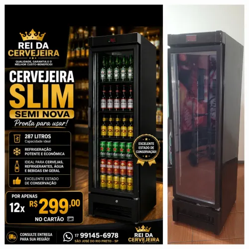 Cervejeira metalfrio slim porta vidro semi nova 12xR$310 cartão watsap *