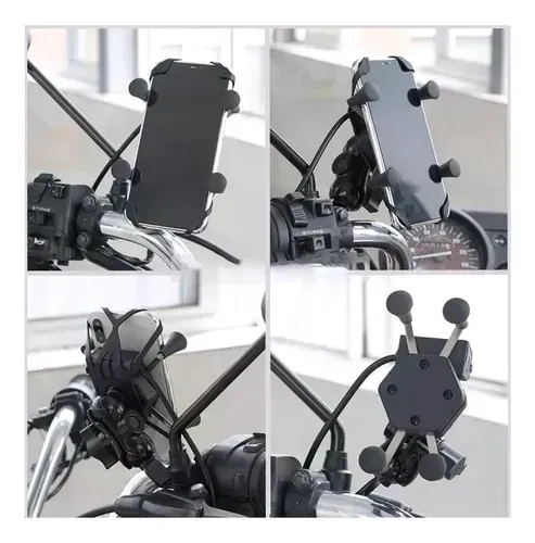 Suporte para celular em moto com carregador USB tipo aranha Pronta Entrega