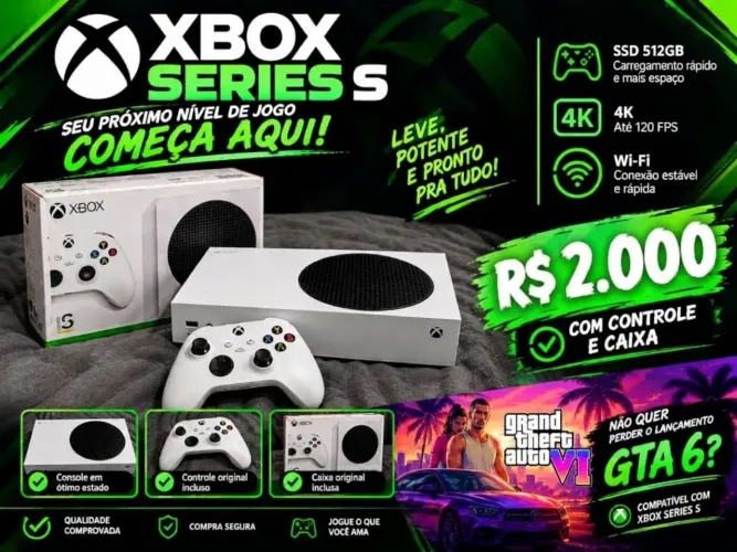Xbox Series S 512GB SSD + Controle Sem Fio