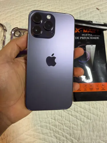 iPhone 14Pro Max 256GB - Púrpura (IMPECÁVEL) + película + capas