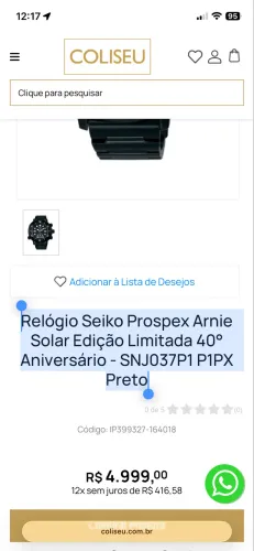 Relógio seiko