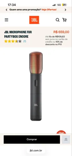 Microfone JBL original 