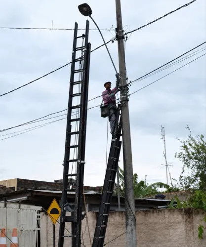 Escada Dupla de Fibra Profissional