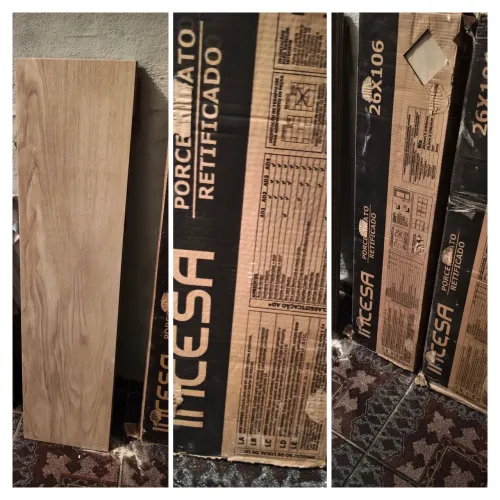 Vendo Piso Incesa Porcelanato Retificado. <br>24 / pisos<br>Dimensões: 26,3 x 106,0