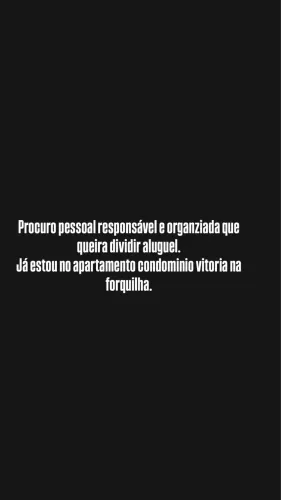 Procuro pessoa pra dividir apartamento