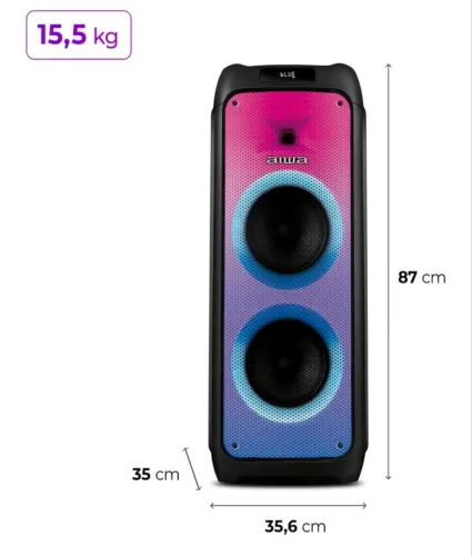 Partybox da Aiwa 300w nova Lacrada