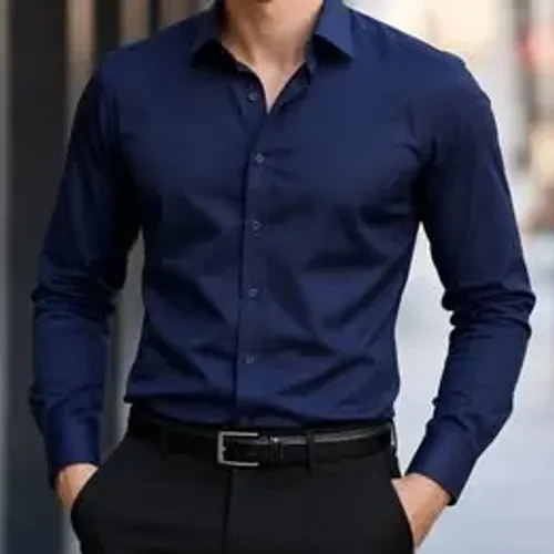 Camisa Social Masculina Azul Marinho | Tamanho G | Manga Longa | Visual Executivo Premium