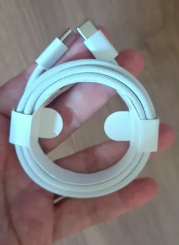 Cabo Carregador Com Conector Tipo C Para Tipo C 60W 1,5m Trançado Cor Branco