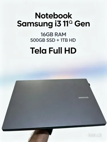 Notebook Samsung i3 11ª Gen / 16GB RAM / 500GB SSD + 1TB HD / Rápido