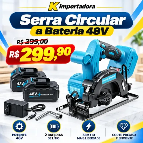 Serra Circular Eletrica com 2 bateria