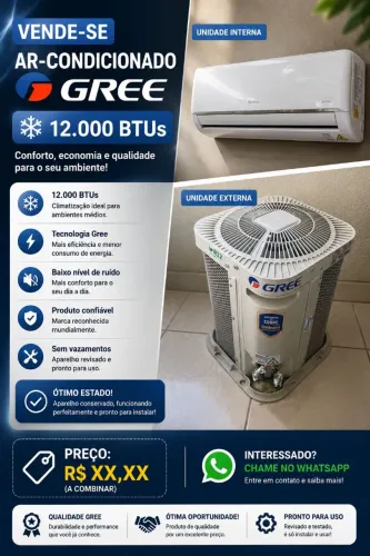 Ar condicionado 12mil btus Gree Inverter 220V