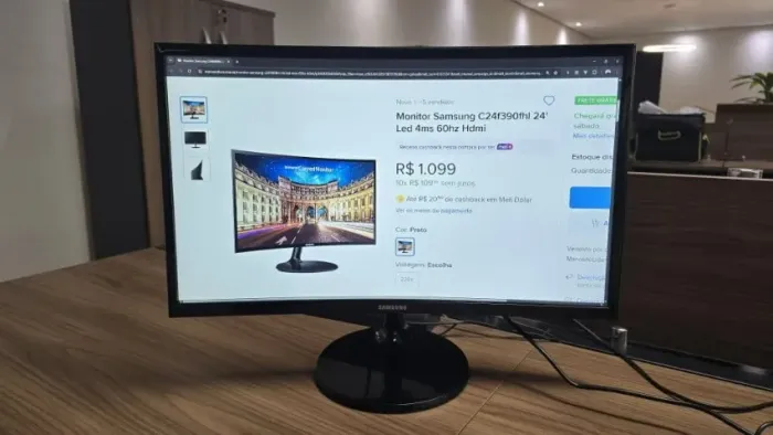 Monitor Curvo Samsung 24" FHD LED Freesync CF390