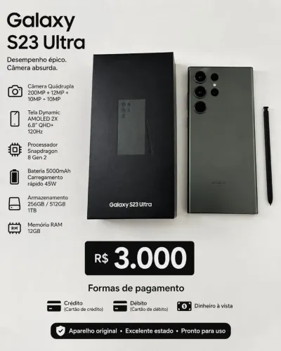 Vendo S23ultra em perfeito estado