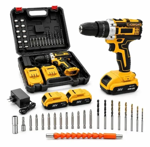 Parafusadeira 36V com 26 Peças - Pronta Entrega