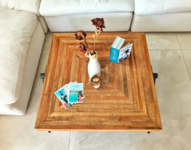 MESA DE CENTRO TECA (80x80 cm)