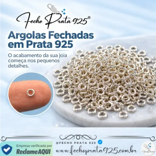 ARGOLA DE PRATA 925 FECHADA PARA MONTAGEM