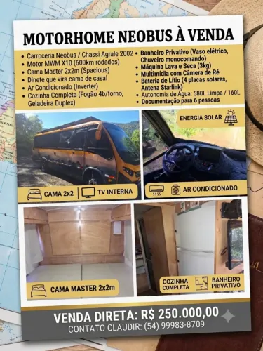 ? MOTORHOME À VENDA - CONFORTO, AUTONOMIA E PRONTO PARA VIAJAR! ?