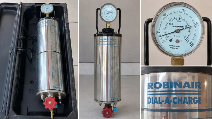 Cilindro Graduado para Refrigeração Robinair Dial-A-Charge Original com Maleta