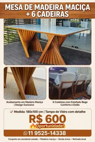 Mesa com 6 cadeiras
