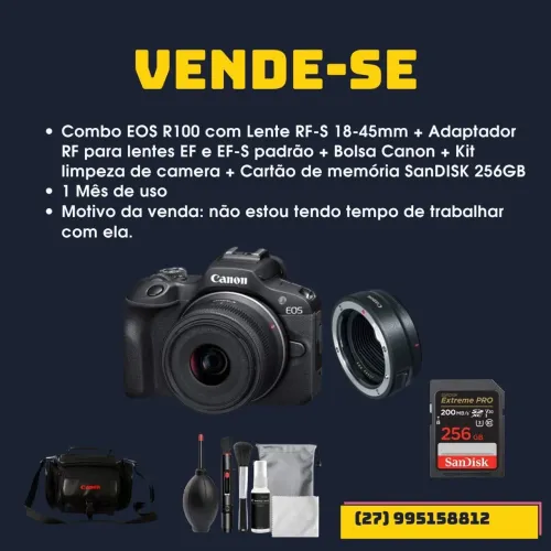 CÂMERA CÂNON EOS R100 NOVA