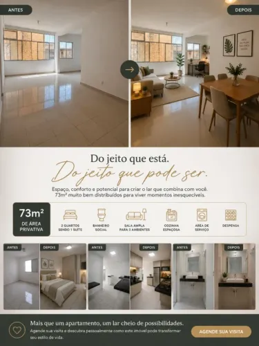 OPORTUNIDADE Apartamento 73M² - 2 Quartos, Garagem - Ed. ITATIAIA 1° andar - PEDREIRA