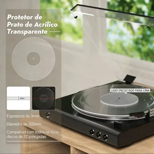TAPETE ACRÍLICO PARA TOCA-DISCOS - ANTIESTÁTICO | NOVO