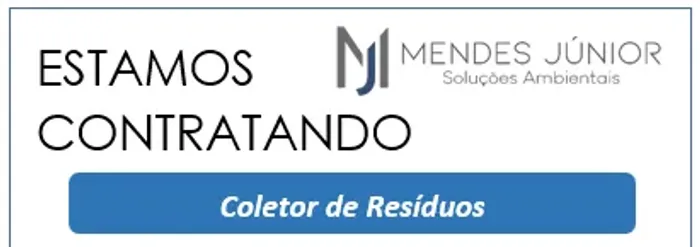 Vaga para ajudante de coleta de resíduos.
