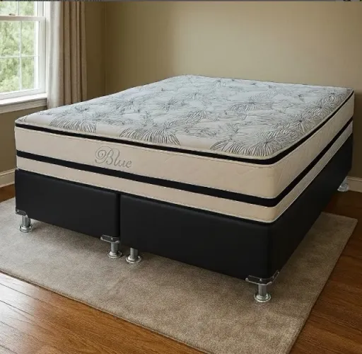 Cama Box Queen Confort Gel D33 Molas Ensacadas com Base Preta