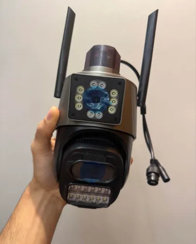 Câmera Segurança WiFi Externa - ICSee - Lente Dupla