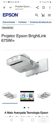 Projetor Epson Brightlink 675 Wi+