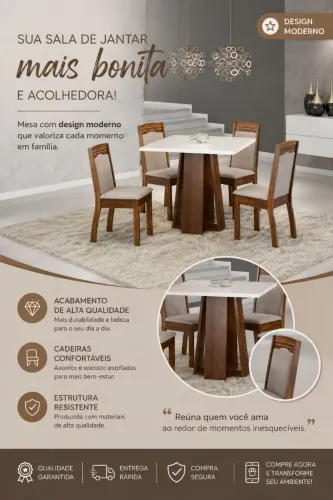 Conjunto de Mesa em Vidro-Entregamos e Montamos !!?