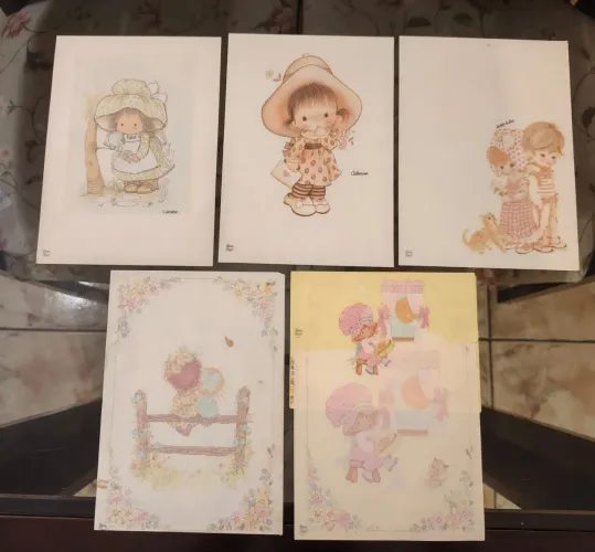 Cinco papéis de carta vintage raros