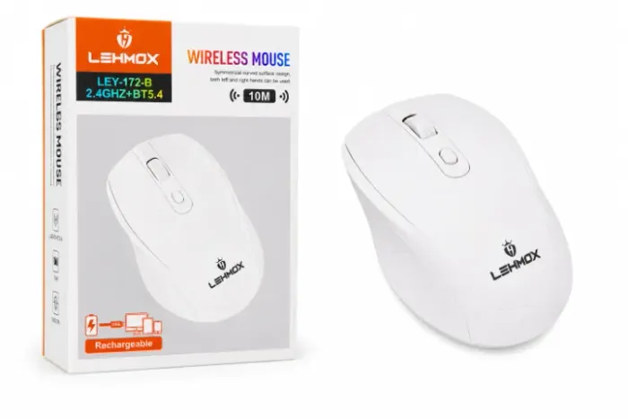 Mouse Sem Fio Lehmox Bluetooth 2.4GHz Recarregável Novo Original