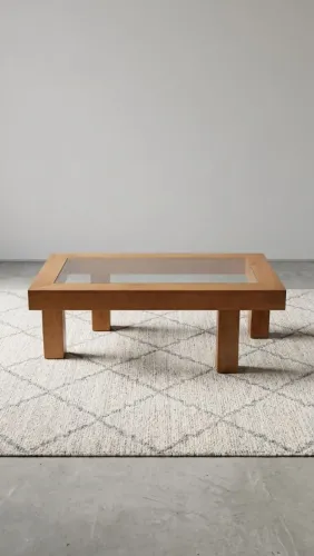Mesa de centro com tampo de vidro