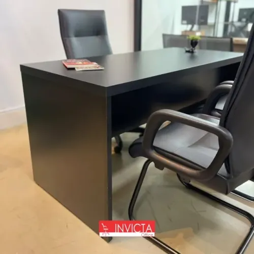 MESA RETA 150X70 PARA ESCRITÓRIO/HOME OFFICE PRETA