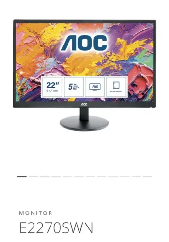 Monitor gamer AOC 2270swn 21.5p ótimo estado