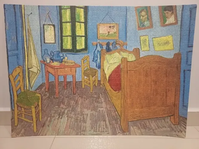 Quadro de quebra-cabeça 1000 peças 70 x 50cm Quarto em Arles de Van Gogh sem moldura