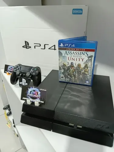 Playstation 4 FAT 500GB. Garantia 3 meses e pasta térmica renovada aqui na LOJA FABGAMES. 