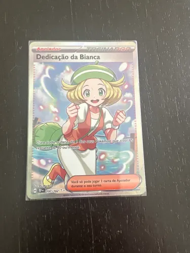 Carta Pokémon DEDICAÇÃO DA BIANCA (197/163)FULL ART original 