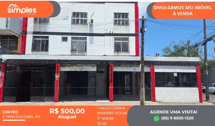 Imóvel para aluguel possui 20 metros quadrados em Centro - Fortaleza - CE