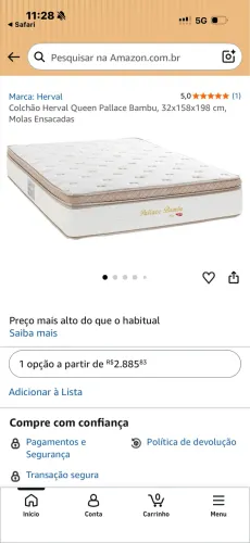 Colchão Queen Pallace Bambu Herval Novo