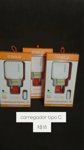 Carregador Turbo Alpha Gold 4.1A Tipo-C com Cabo Incluso | Carga Rápida