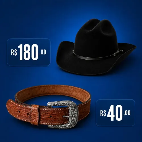 Chapéu e cinto cowtry 