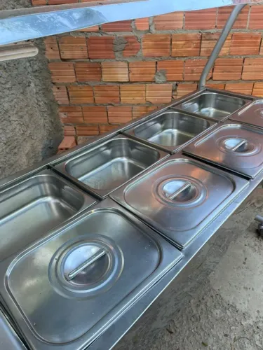 Par de buffet inox (1 quente e 1 frio)