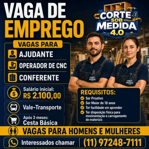 Vaga de Emprego Vila Prudente!