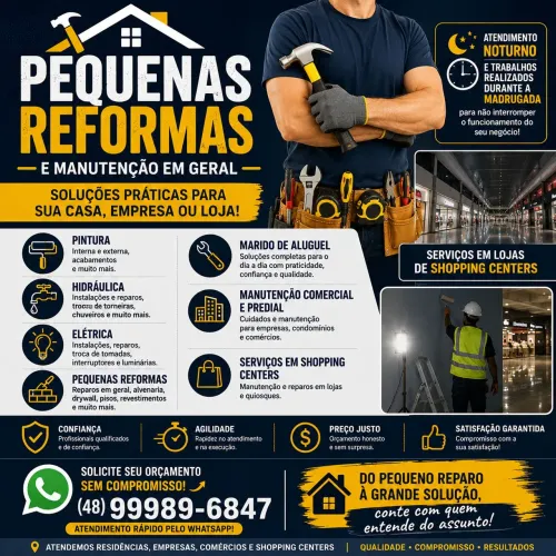 Pequenas Reformas e Manutenção com Qualidade e Agilidade!